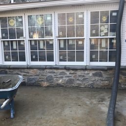 Entry Steps & Landing — New entry steps and landing in natural stone.