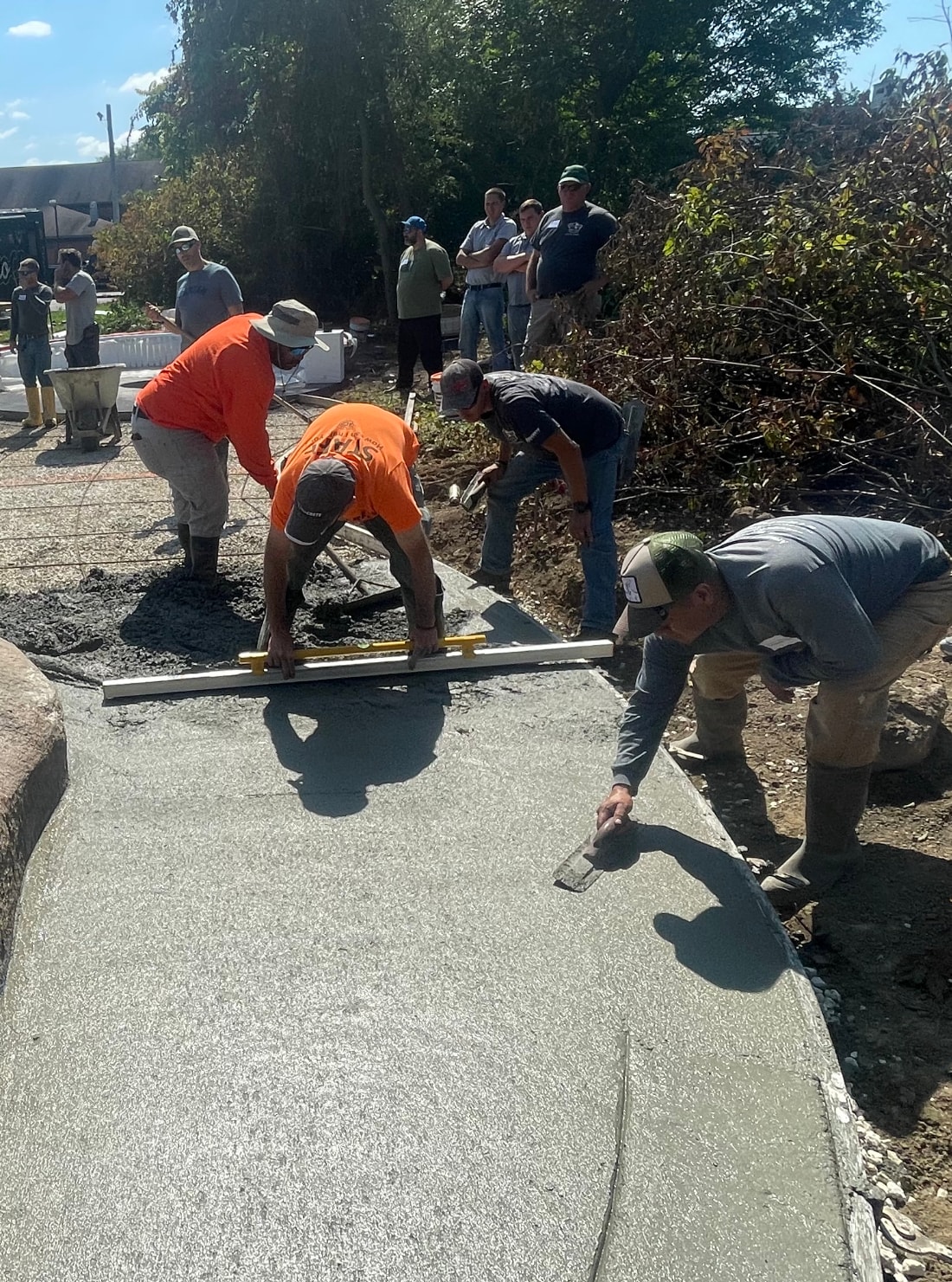 Concrete Work — Crew finishing concrete, West Chester